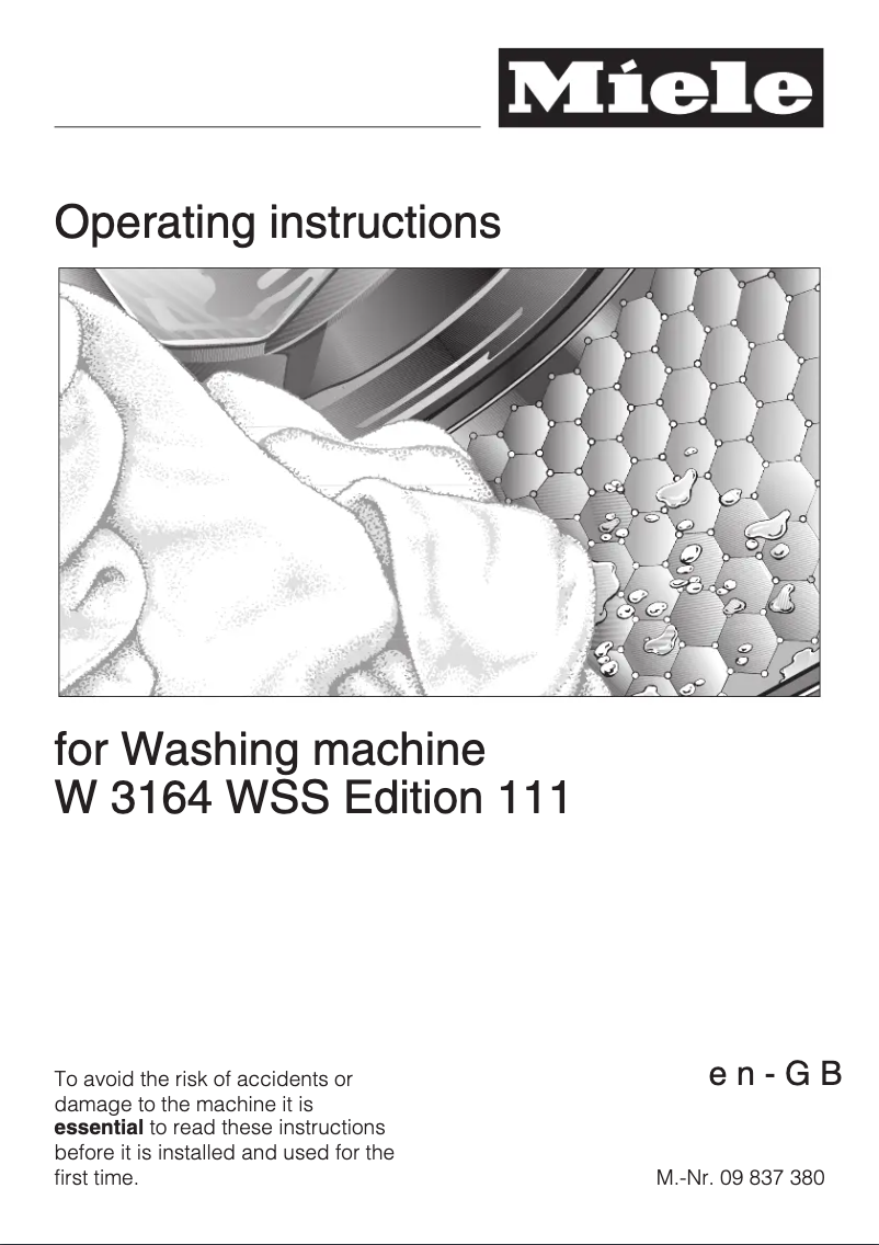 Page n°1 - Manuel utilisateur Miele W 3164 WSS Edition 111