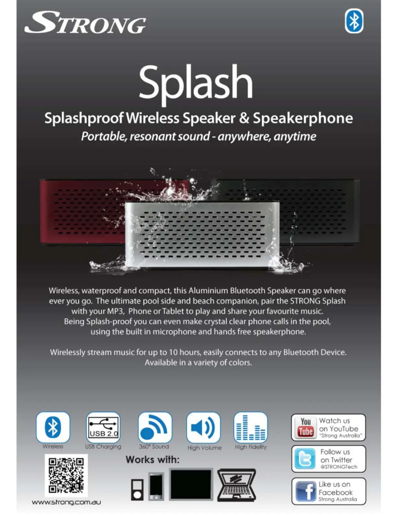 Page 1 de la notice Fiche technique Strong Splash