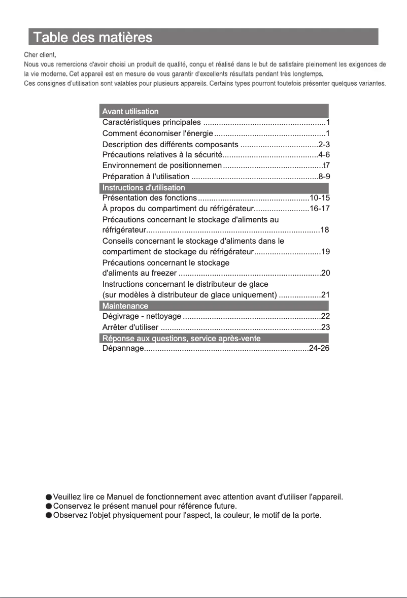 Page n°1 - Manuel utilisateur Haier CFE633CNE