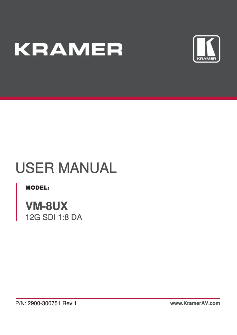 Page 1 de la notice Manuel utilisateur Kramer VM-8UX