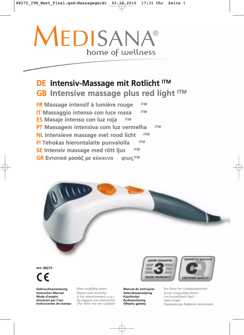 Image de la première page du manuel de l'appareil ITM 88275