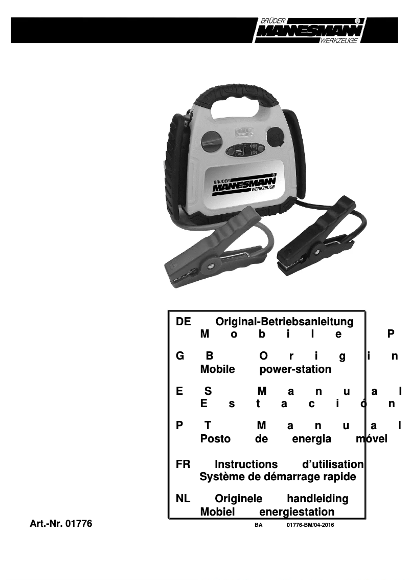 Image de la première page du manuel de l'appareil M01776