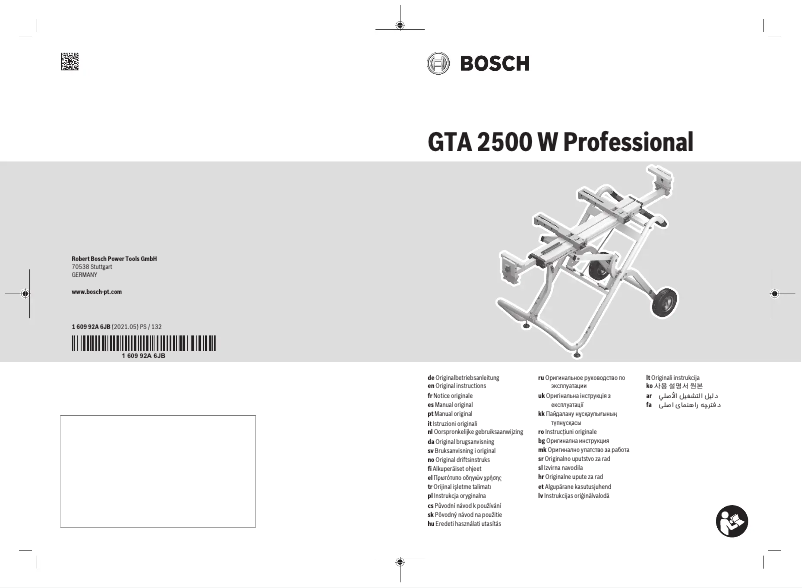 Page n°1 - Manuel utilisateur Bosch GTA 2500 W Professional