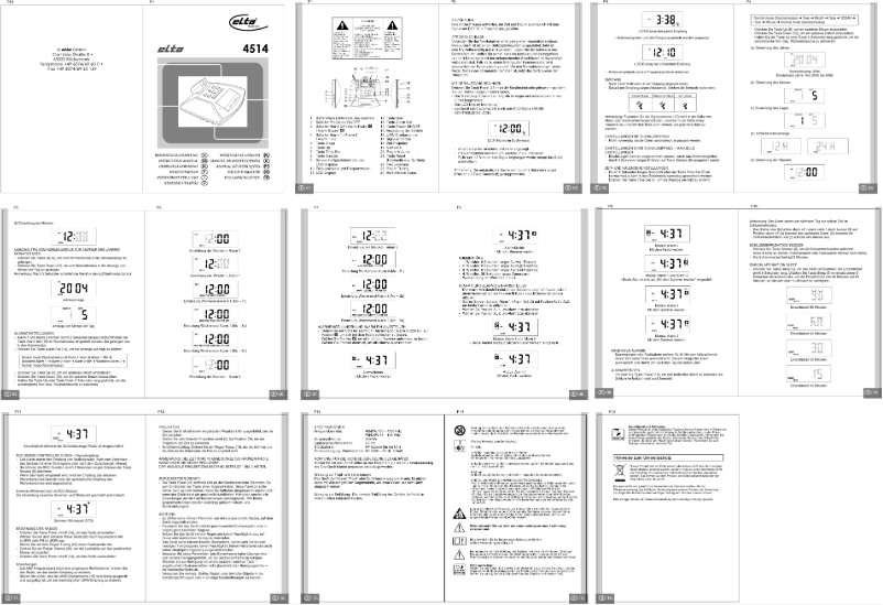 Page n°1 - Manuel utilisateur Elta 4514