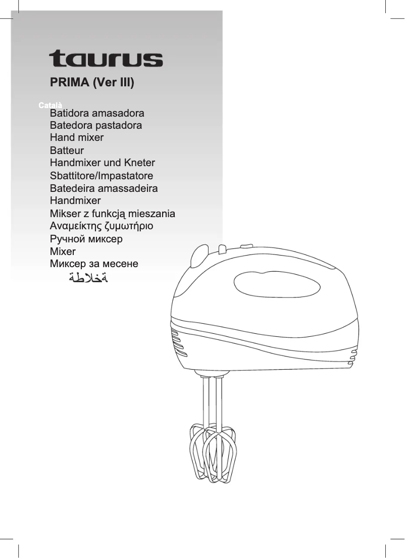 Page 1 de la notice Manuel utilisateur Taurus Prima (Ver III)
