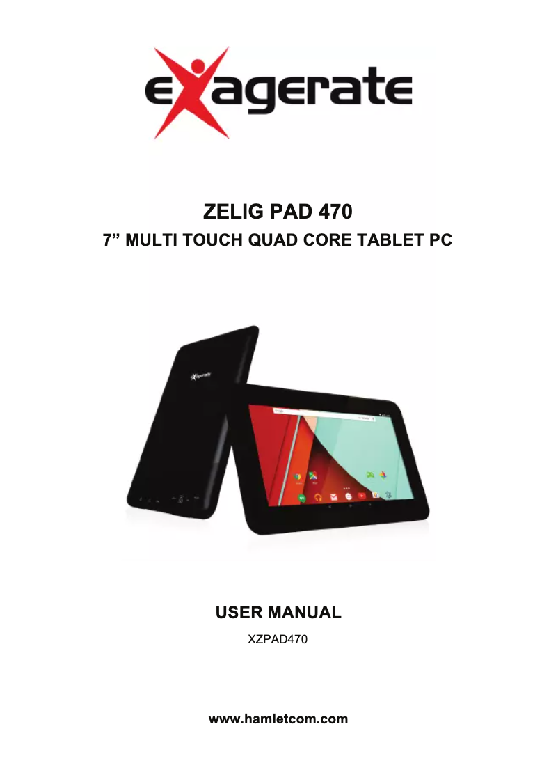 Página 1 del manual Manual de usuario Exagerate Zelig Pad XZPAD470