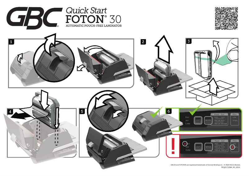 Page n°1 - Guide de démarrage rapide GBC Foton 30