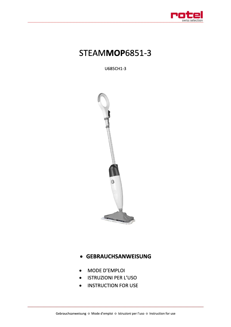 Página 1 del manual Manual de usuario Rotel SteamMop 6853