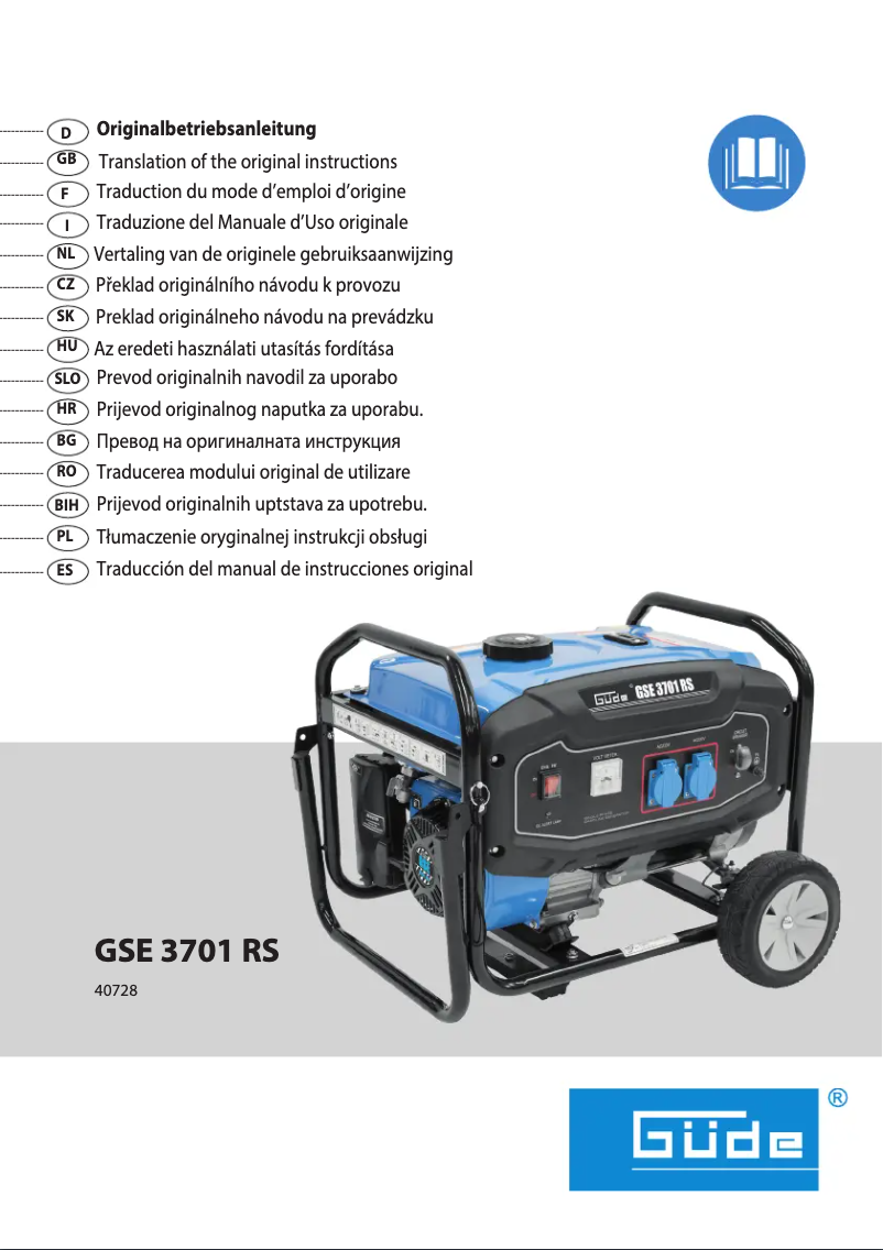 Page 1 de la notice Manuel utilisateur Güde GSE 3701 RS
