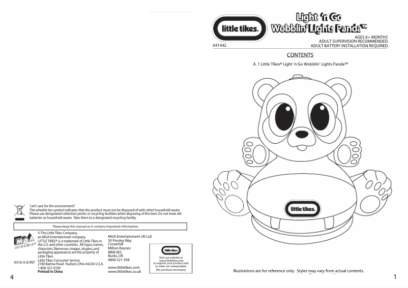 Image de la première page du manuel de l'appareil Wobblin' Lights Panda