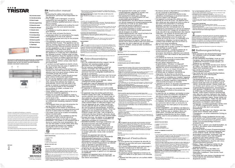 Page 1 de la notice Manuel utilisateur TriStar KA-5086