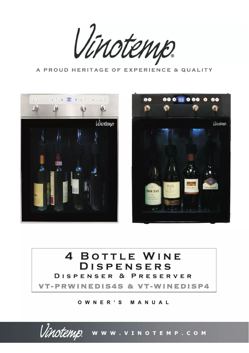 Page 1 de la notice Guide d'installation Vinotemp VT-WINEDISP4