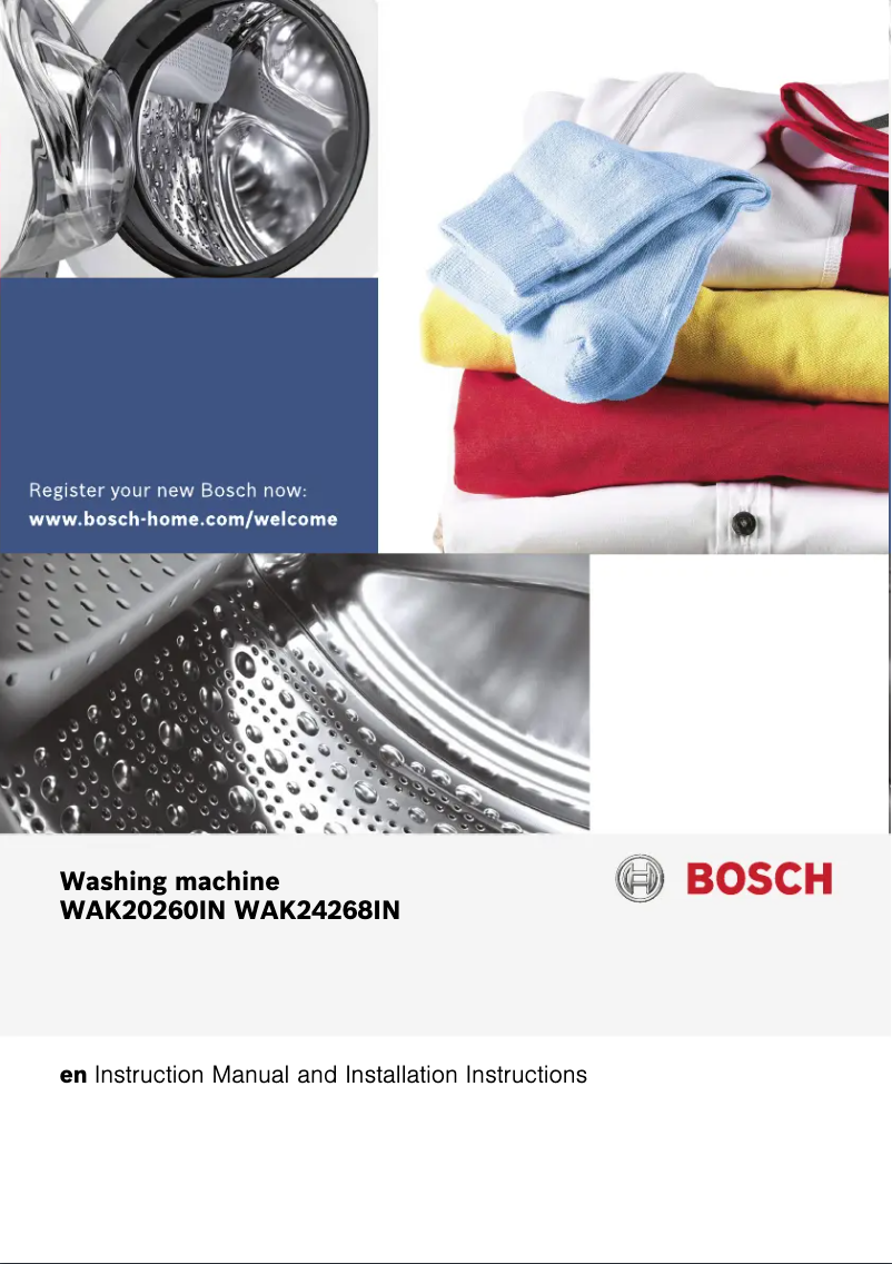 Page n°1 - Manuel utilisateur Bosch WAK24268IN