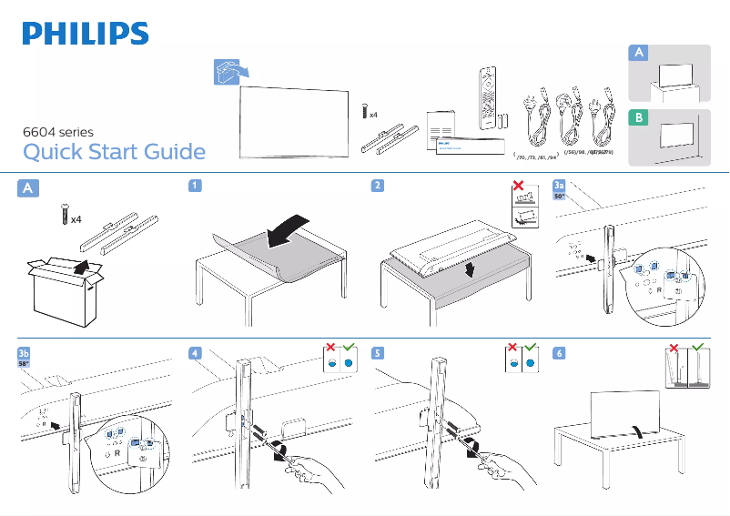 Page n°1 - Guide de démarrage rapide Philips 65PUT6604