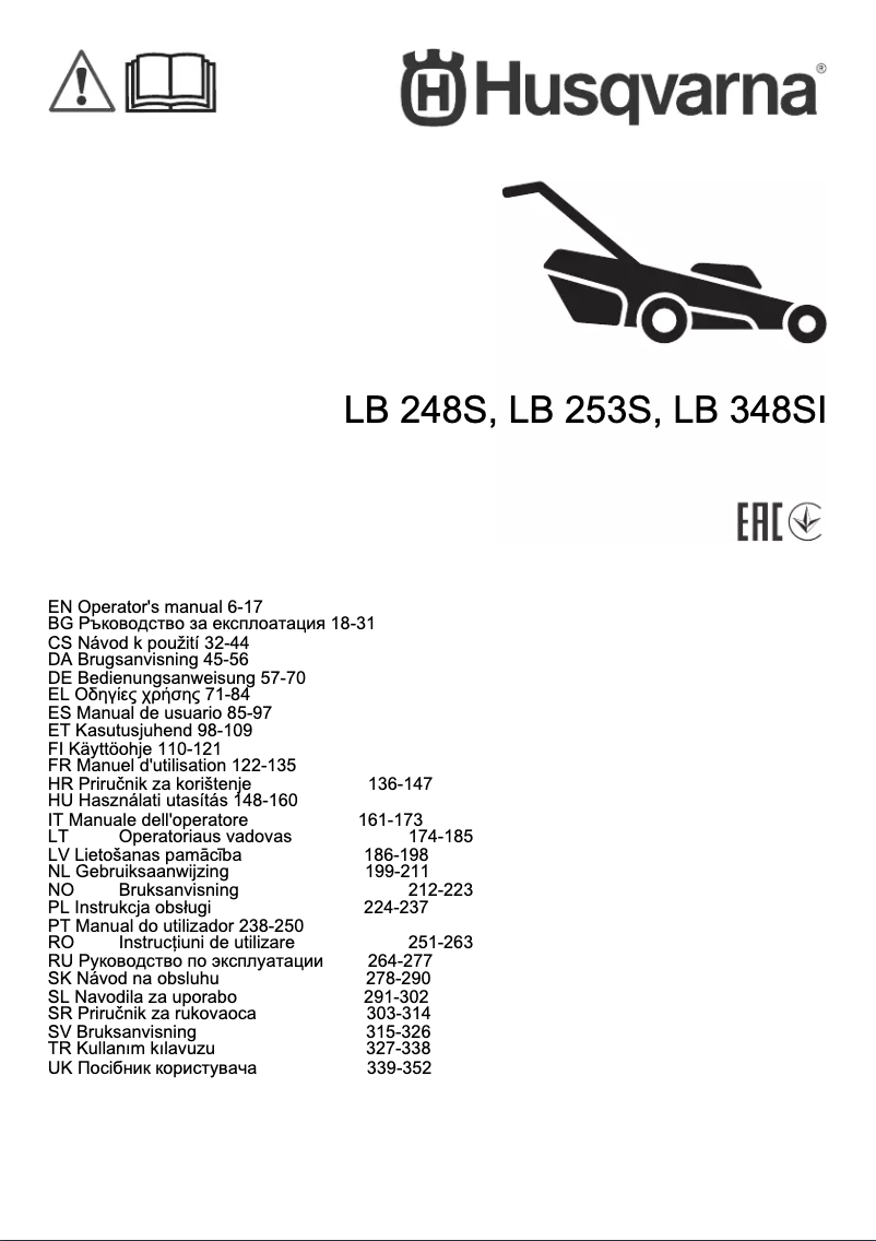 Page n°1 - Manuel utilisateur Husqvarna LB 248S