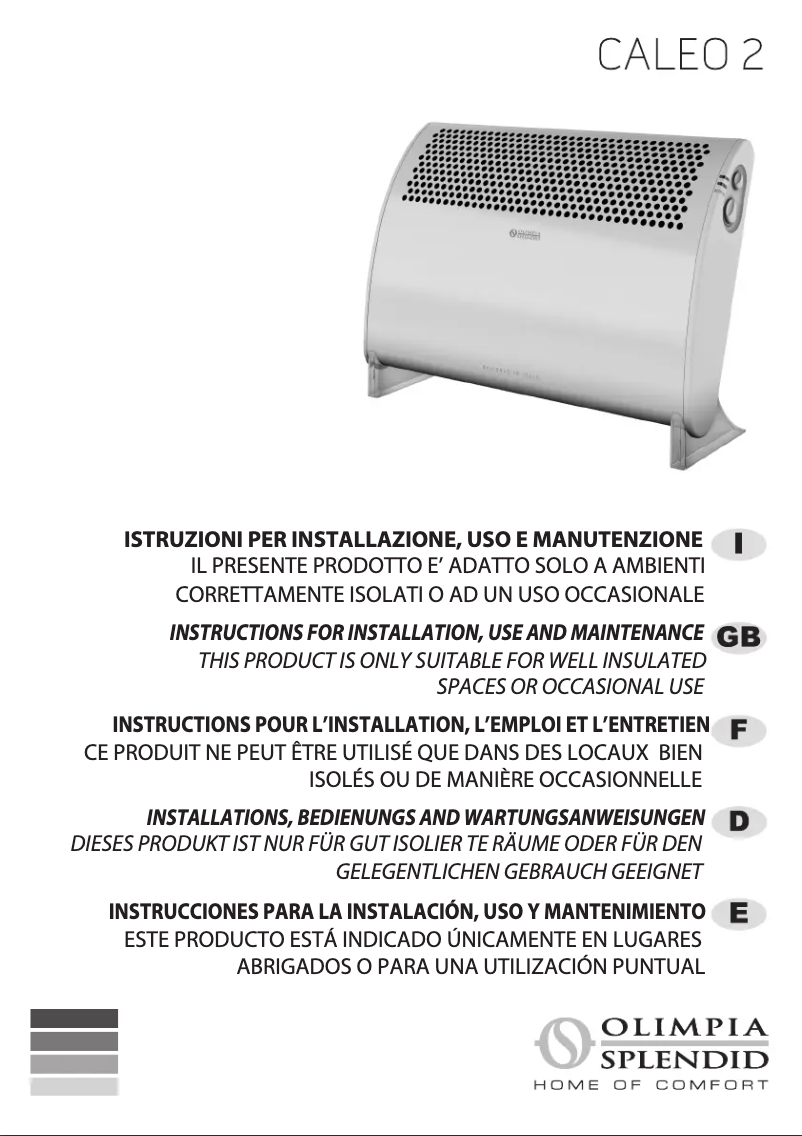 Page n°1 - Manuel utilisateur Olimpia Splendid Caleo