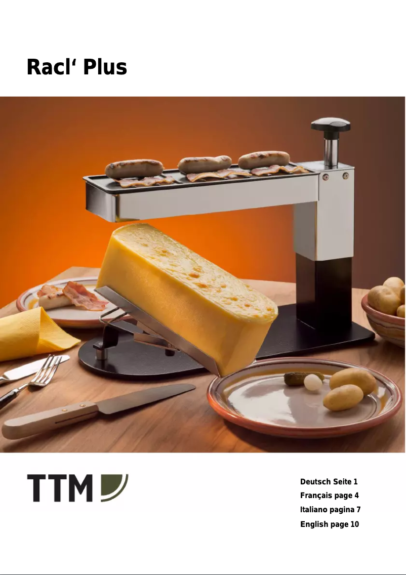 Page 1 of the manual User Manual TTM Racl'Plus 100.035