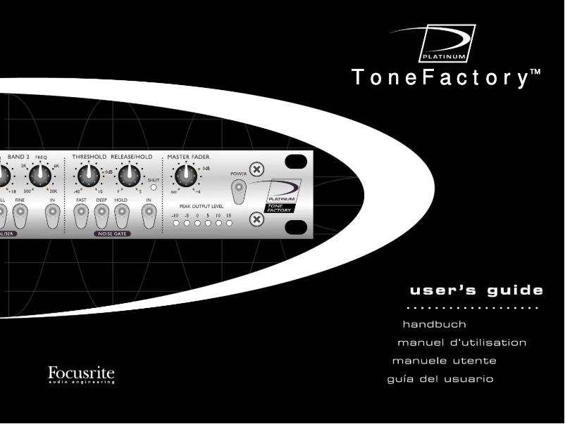 Page n°1 - Manuel utilisateur Focusrite Platinum Tone Factory