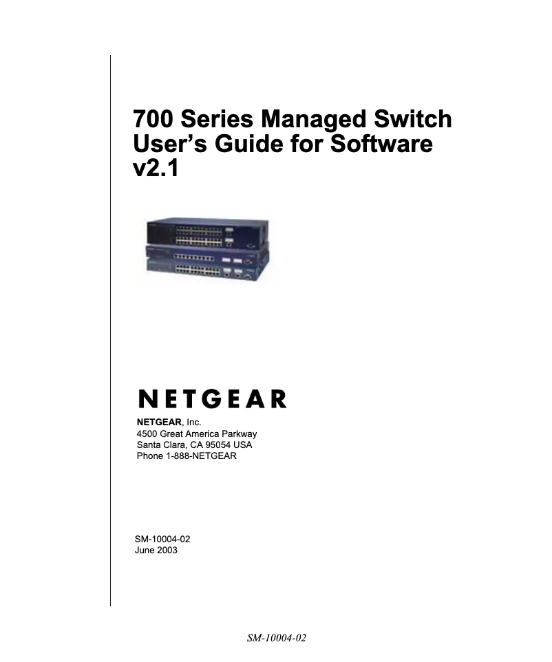 Page n°1 - Manuel utilisateur Netgear FSM726S