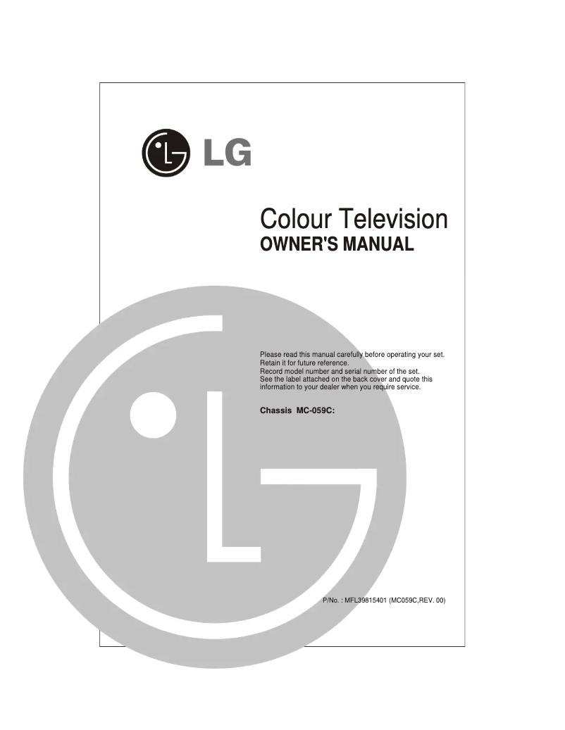 Page 1 de la notice Manuel utilisateur LG 21FU8RGE-TS