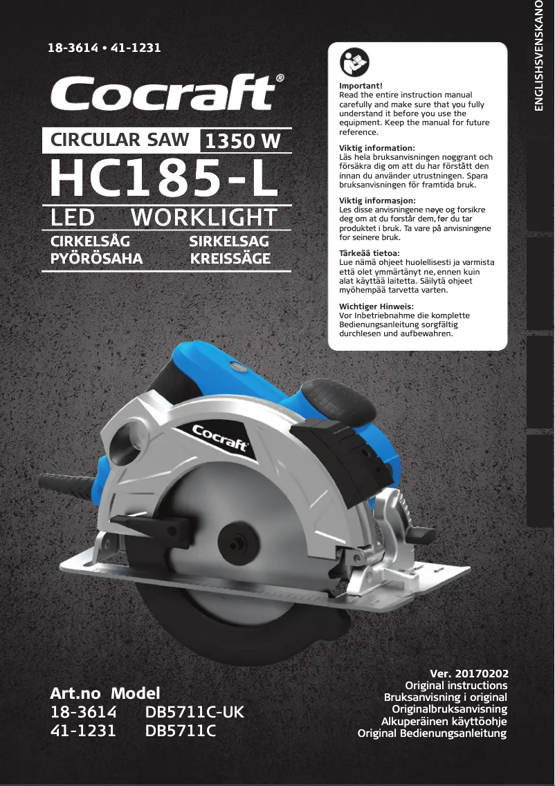 Image de la première page du manuel de l'appareil HC185-L