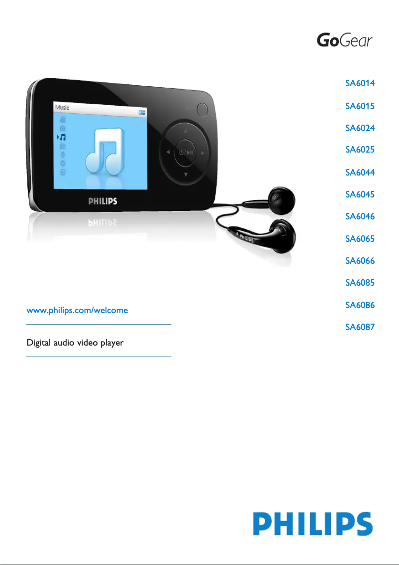 Page n°1 - Mode d'emploi Philips GoGear SA6086
