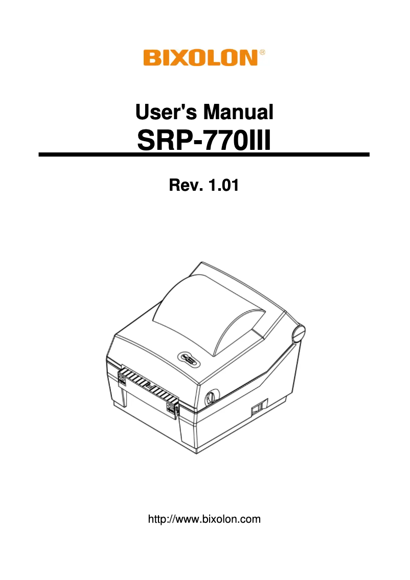 Página 1 del manual Manual de usuario Bixolon SRP-770III