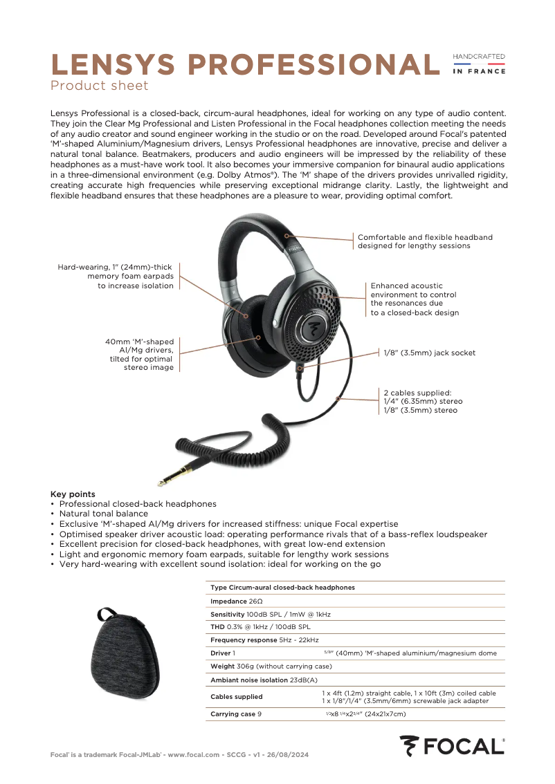 Image de la première page du manuel de l'appareil Lensys Professional