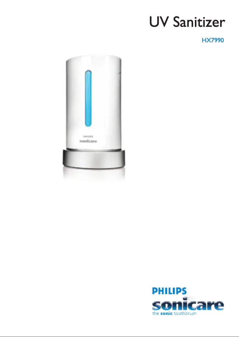 Imagen de la primera página del manual del dispositivo Sonicare UV Sanitizer HX7990