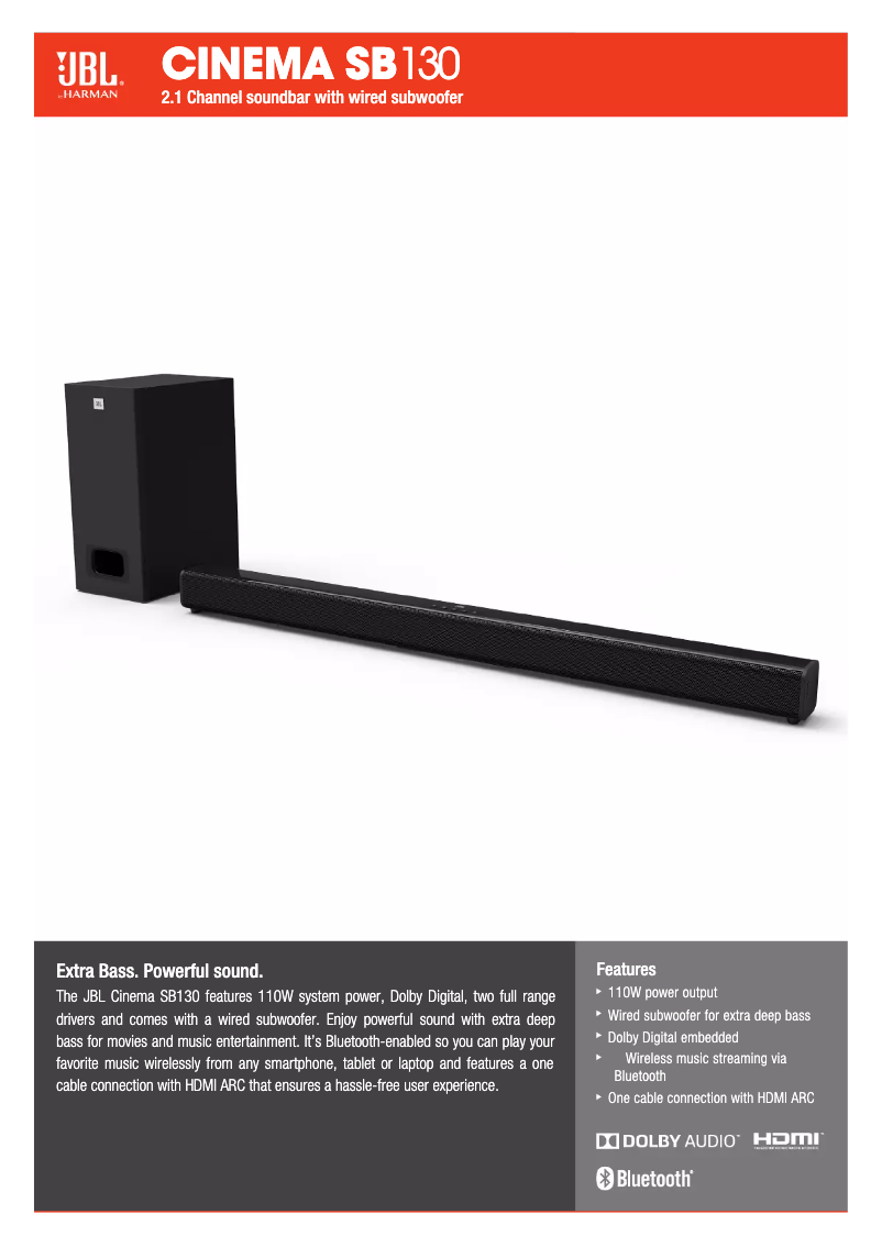 Image de la première page du manuel de l'appareil Cinema SB130