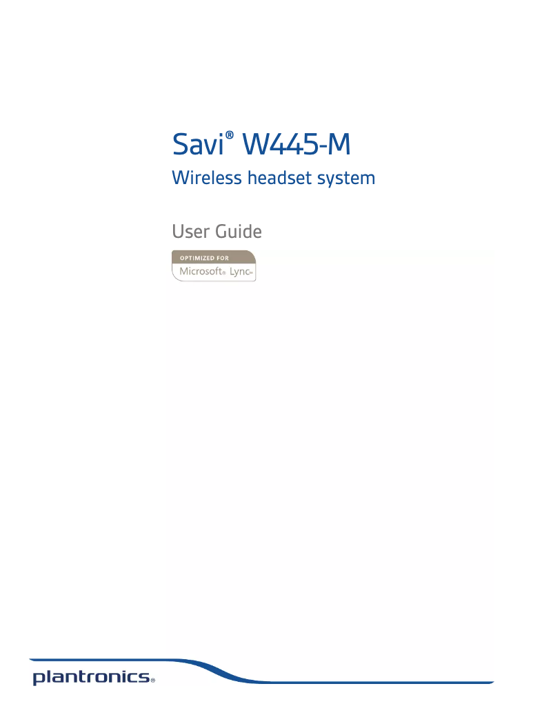 Image de la première page du manuel de l'appareil Savi W445-M