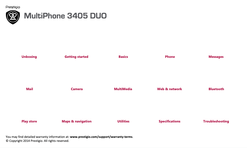 Image de la première page du manuel de l'appareil MultiPhone 3405 Duo