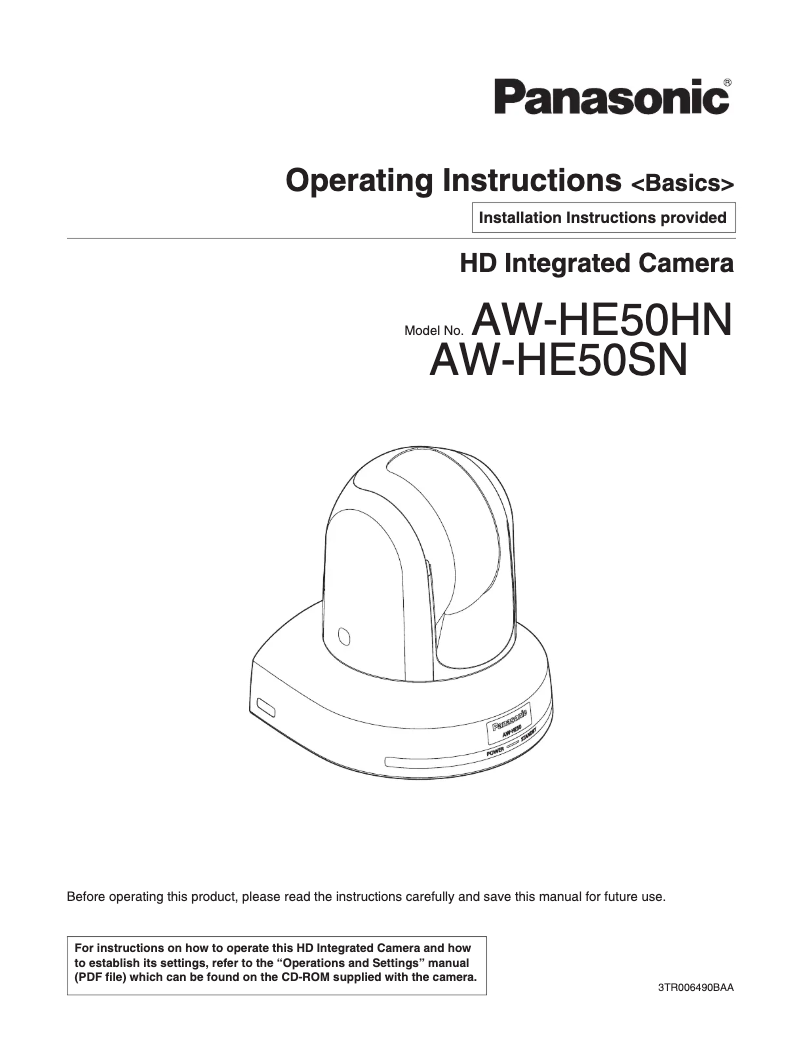 Página 1 del manual Manual de usuario Panasonic AW-HE50H