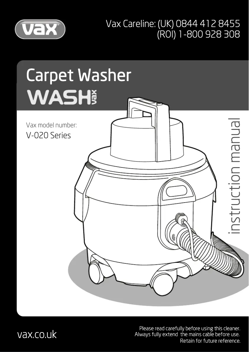 Image de la première page du manuel de l'appareil Wash Multifunction V-020ALO