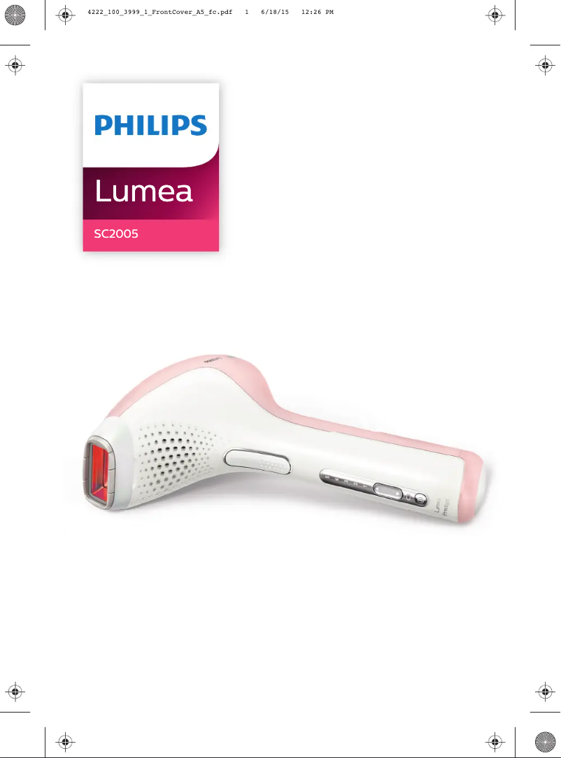 Page n°1 - Manuel utilisateur Philips Lumea Prestige SC2005
