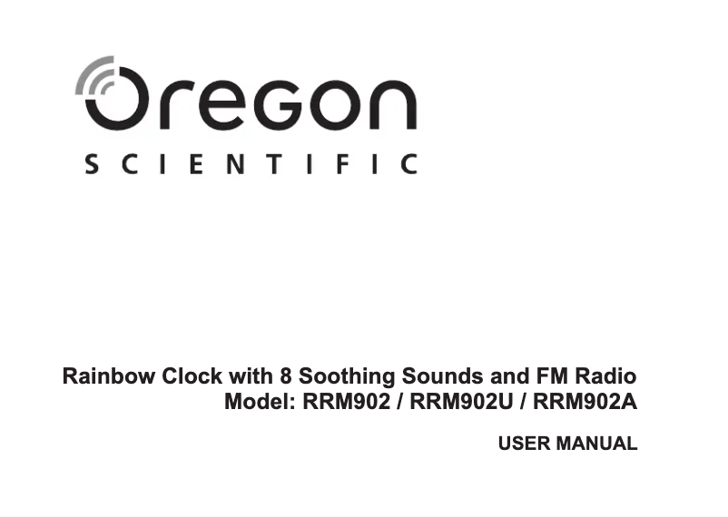 Page 1 de la notice Manuel utilisateur Oregon Scientific RRM902