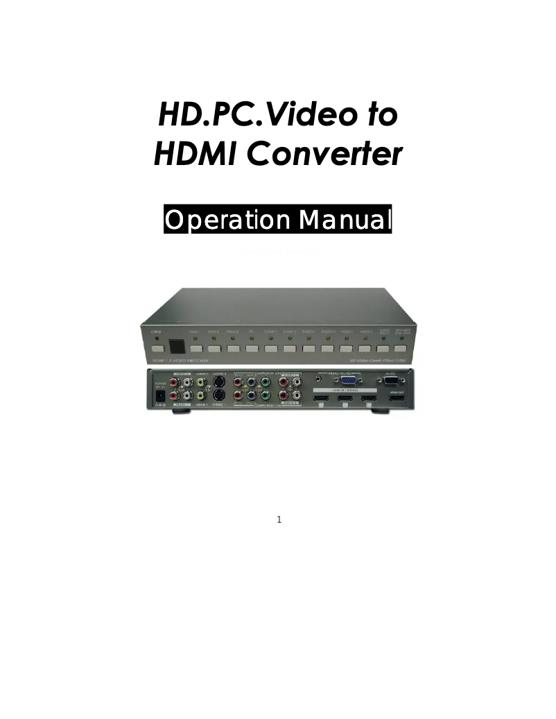 Image de la première page du manuel de l'appareil 07-033-003-12