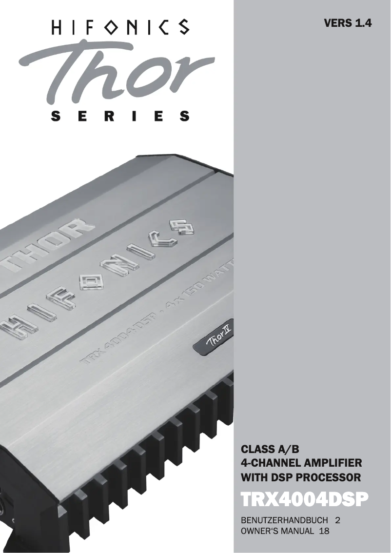 Page 1 de la notice Manuel utilisateur Hifonics Thor TRX4004DSP