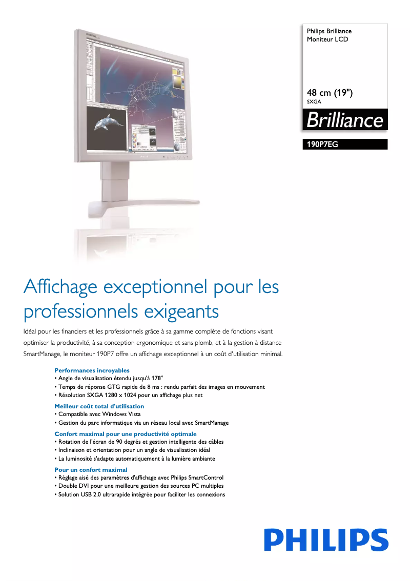 Image de la première page du manuel de l'appareil Brilliance 190P7EG