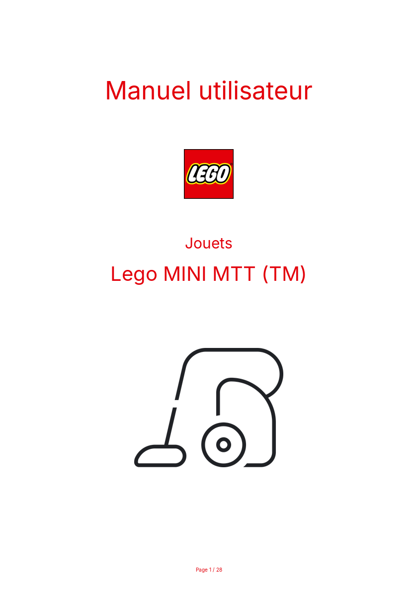 Page n°1 - Manuel utilisateur Lego MINI MTT (TM)