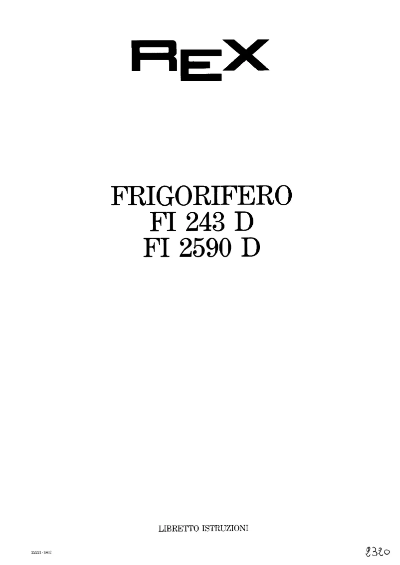 Page 1 de la notice Manuel utilisateur Rex FI243D