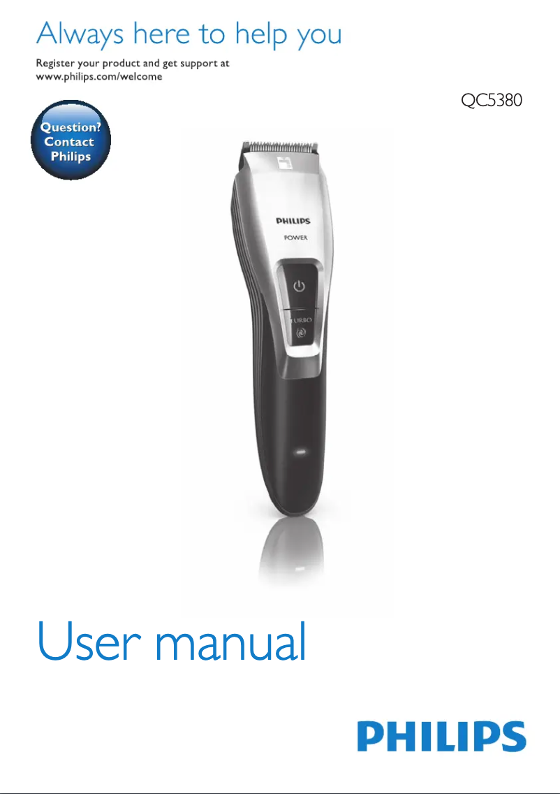 Page n°1 - Manuel utilisateur Philips Series 7000 QC5380
