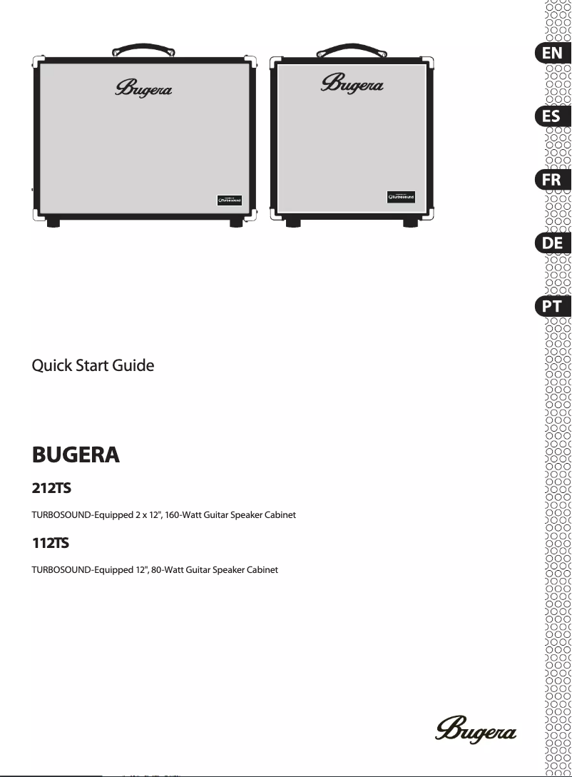 Page n°1 - Guide de démarrage rapide Bugera 112TS