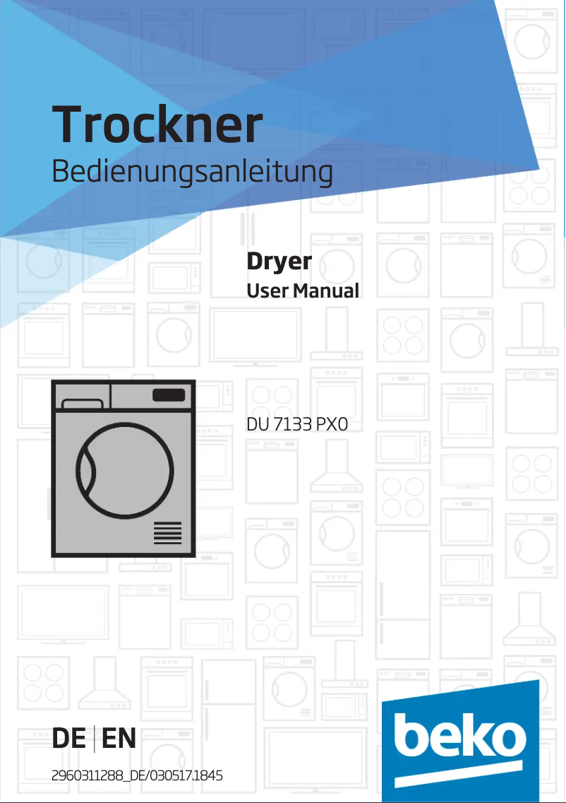 Page 1 de la notice Manuel utilisateur Beko DU7133PXO