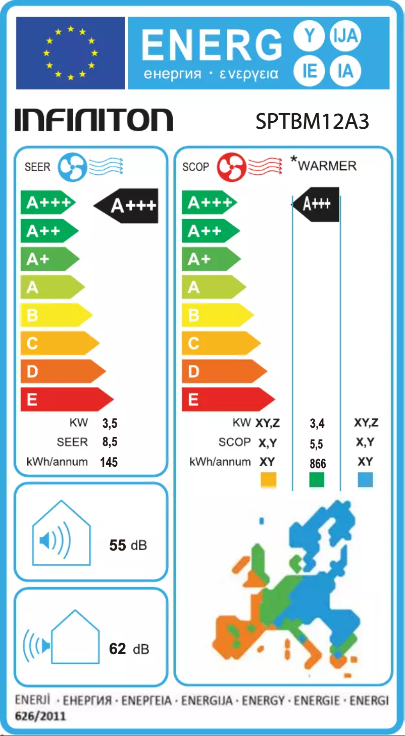 Page n°1 - Label énergétique Infiniton SPTBM12A3