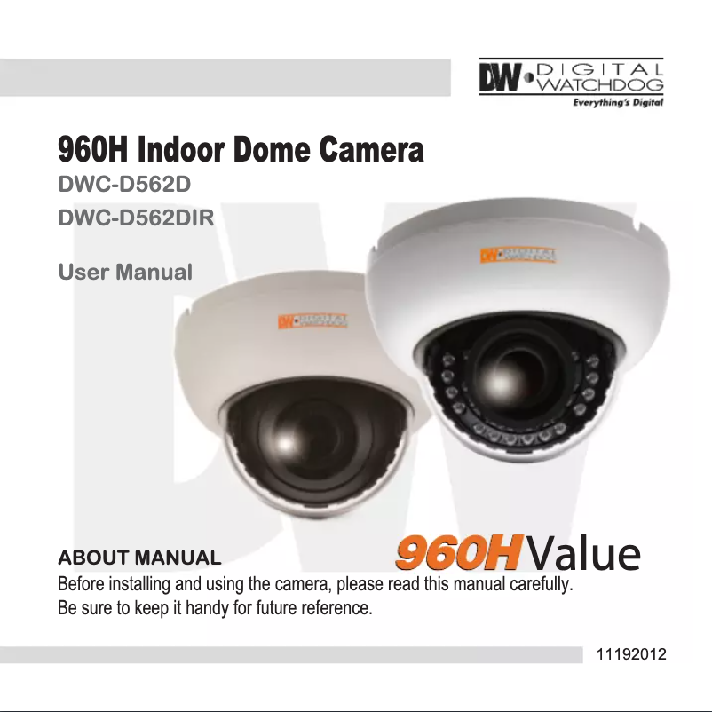 Page 1 de la notice Manuel utilisateur Digital Watchdog DWC-D562D