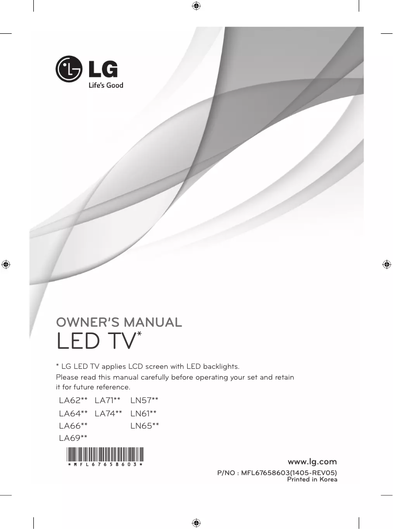 Página 1 del manual Manual de usuario LG 55LA620V