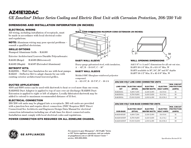 Image de la première page du manuel de l'appareil AZ41E12DAC Zoneline