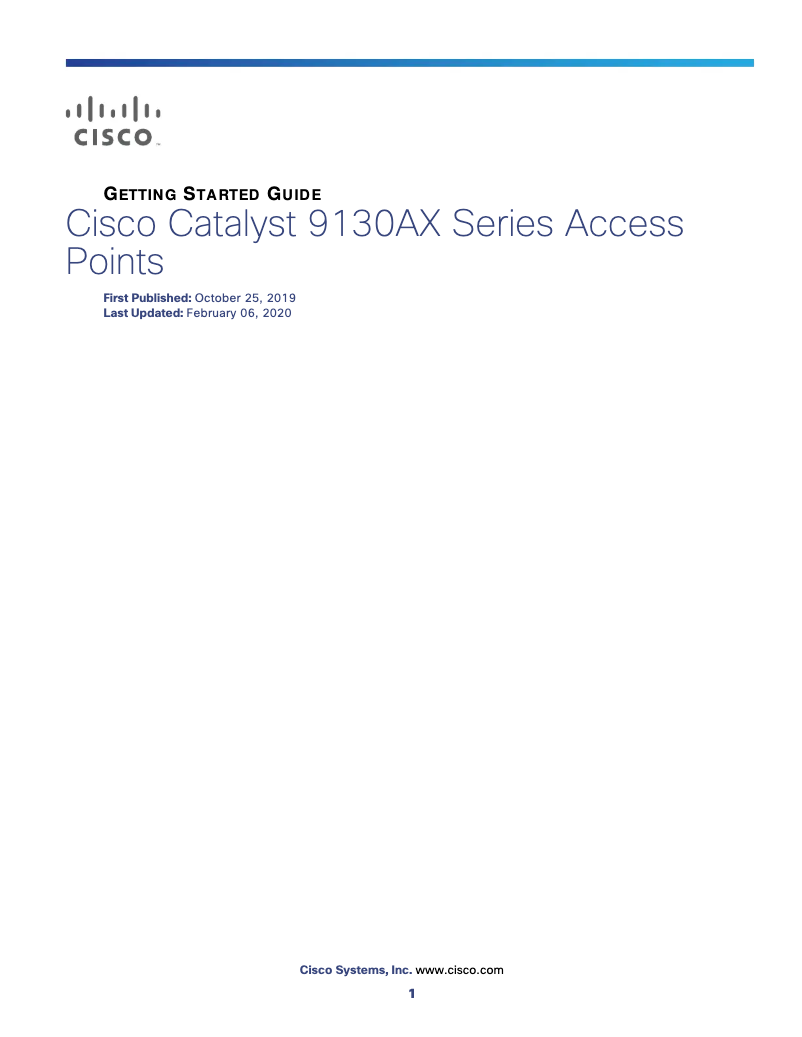 Page n°1 - Manuel utilisateur Cisco Catalyst 9120AX