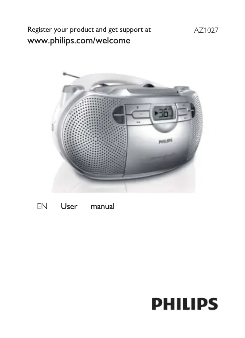 Page 1 de la notice Manuel utilisateur Philips AZ1027